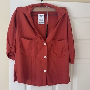 Button down crop top